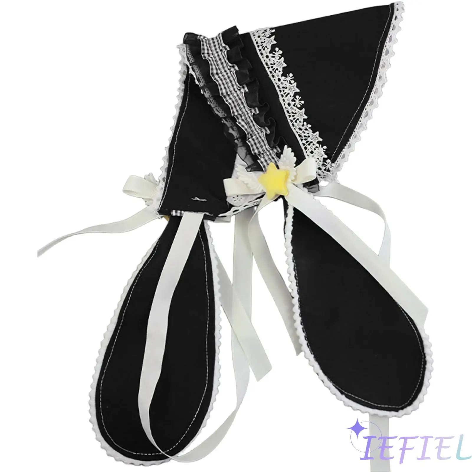 

1Pc Elegant Bunny Ear Headpiece Hat with Ornate Lace Details Design Sun Cap Complete Costume Accessory for Themed Parties