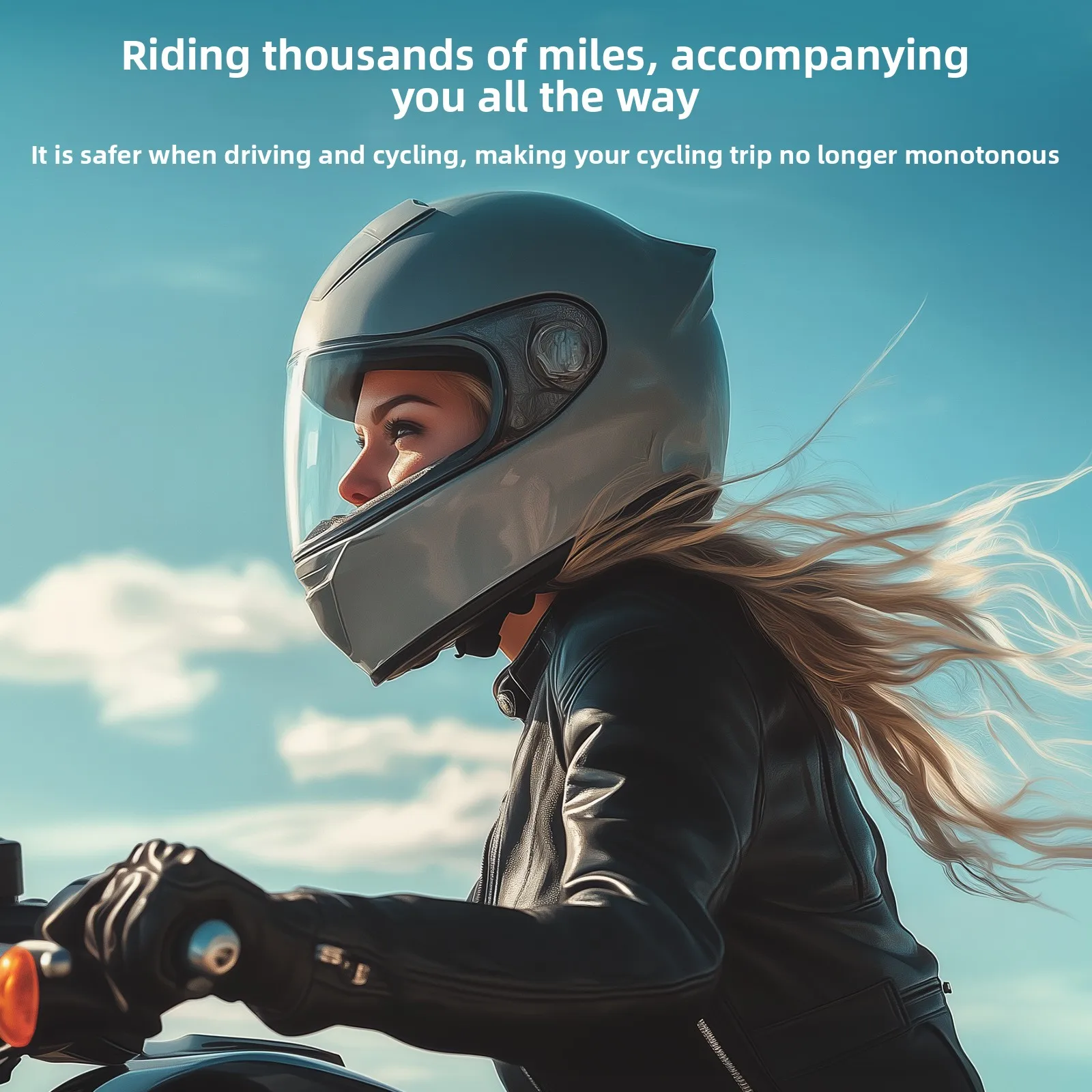 Motorcycle helmet Bluetooth headset wireless remote control integrated built-in head-mounted helmet riding ear