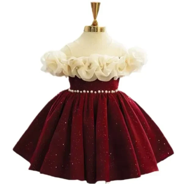 Children Princess Dress Summer Elegant Ball Baby Girls Dresses Girl Fashion Beading Ruffle Design Clothes Vestidos Costume Kids