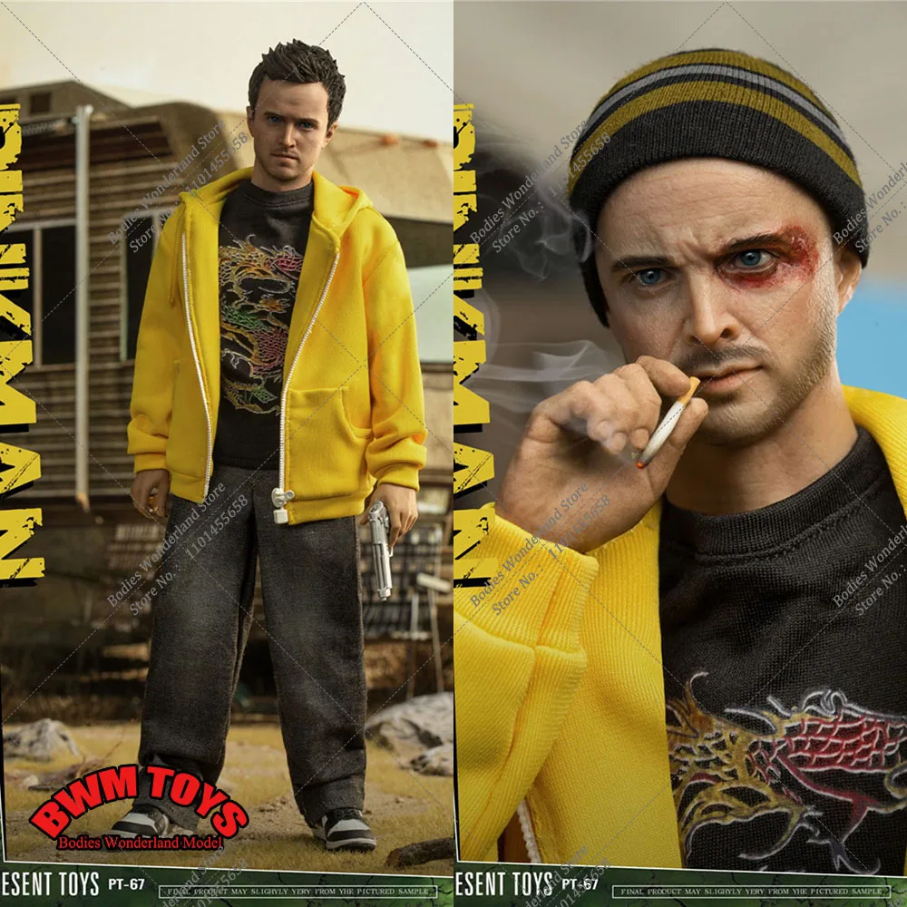 PRESENT TOYS PT-sp67 1/6 Collectible Pinkman Aaron Paul 12'' Male Soldier Action Figure with Double Head Figure Full Set