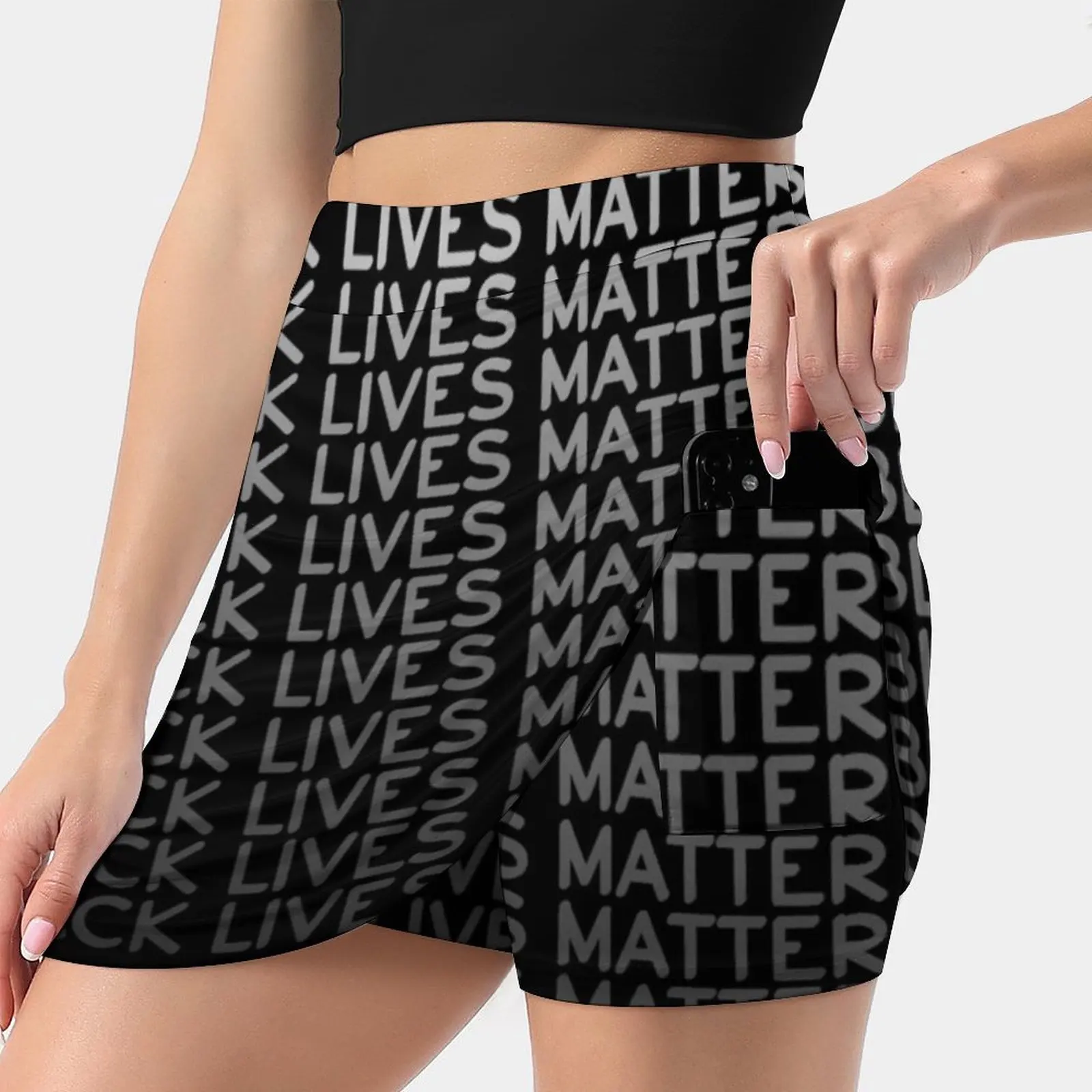 Black Lives Matter Woman – Mini jupe pantalon, tenue de bureau, courte, George Floyd, je ne peux pas respirer la vie noire, 2022