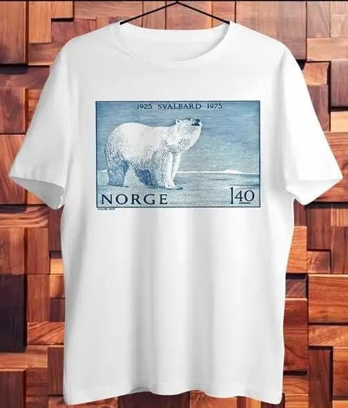 1975 Norway Svalbard Polar Bear Stamp Postage T Shirt Men S Ladies Top