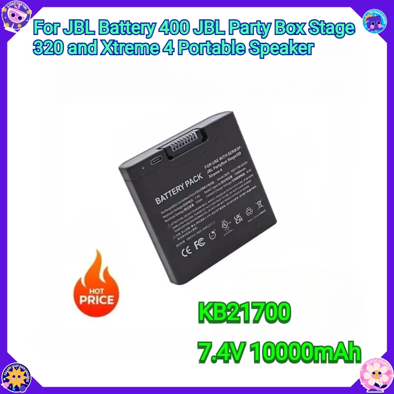 

Ｎew Replacement battery 7.4V with a USB interface For JBL Battery 400 JBL PartyBox Stage 320 and Xtreme 4 Portable Speaker