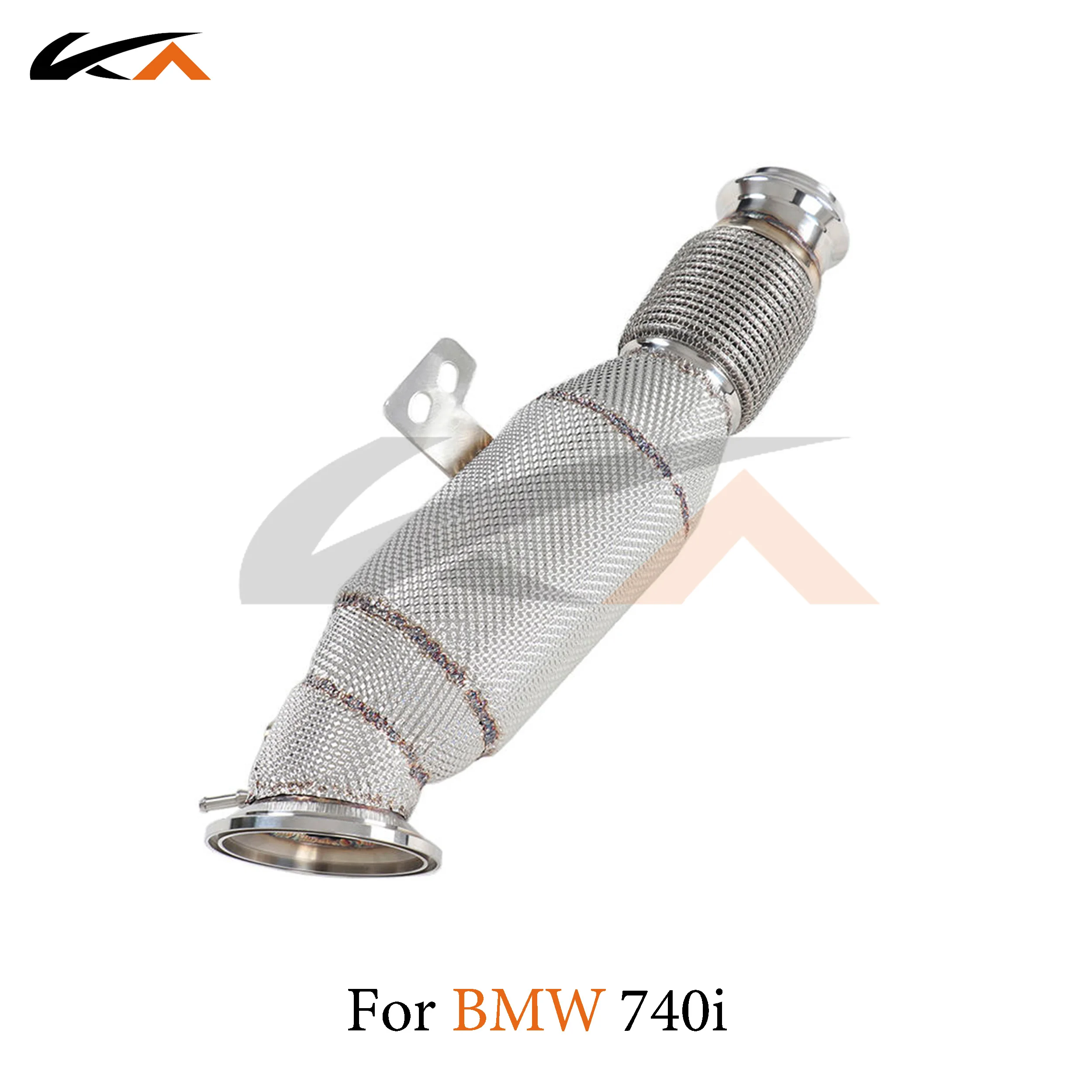 KA Tuning exhaust system header stainless downpipe for BMW 740i axle pipe performance catalysis heat shield