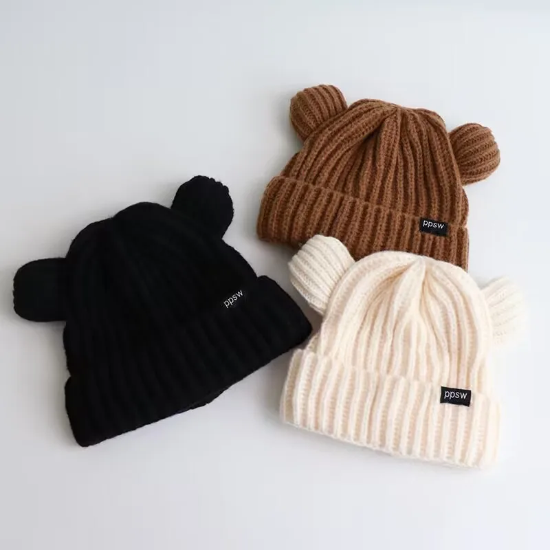 Korean version of Mickey ears knitted hat female ins autumn and winter lovely woolen hat ear warm hat hat every cold hat