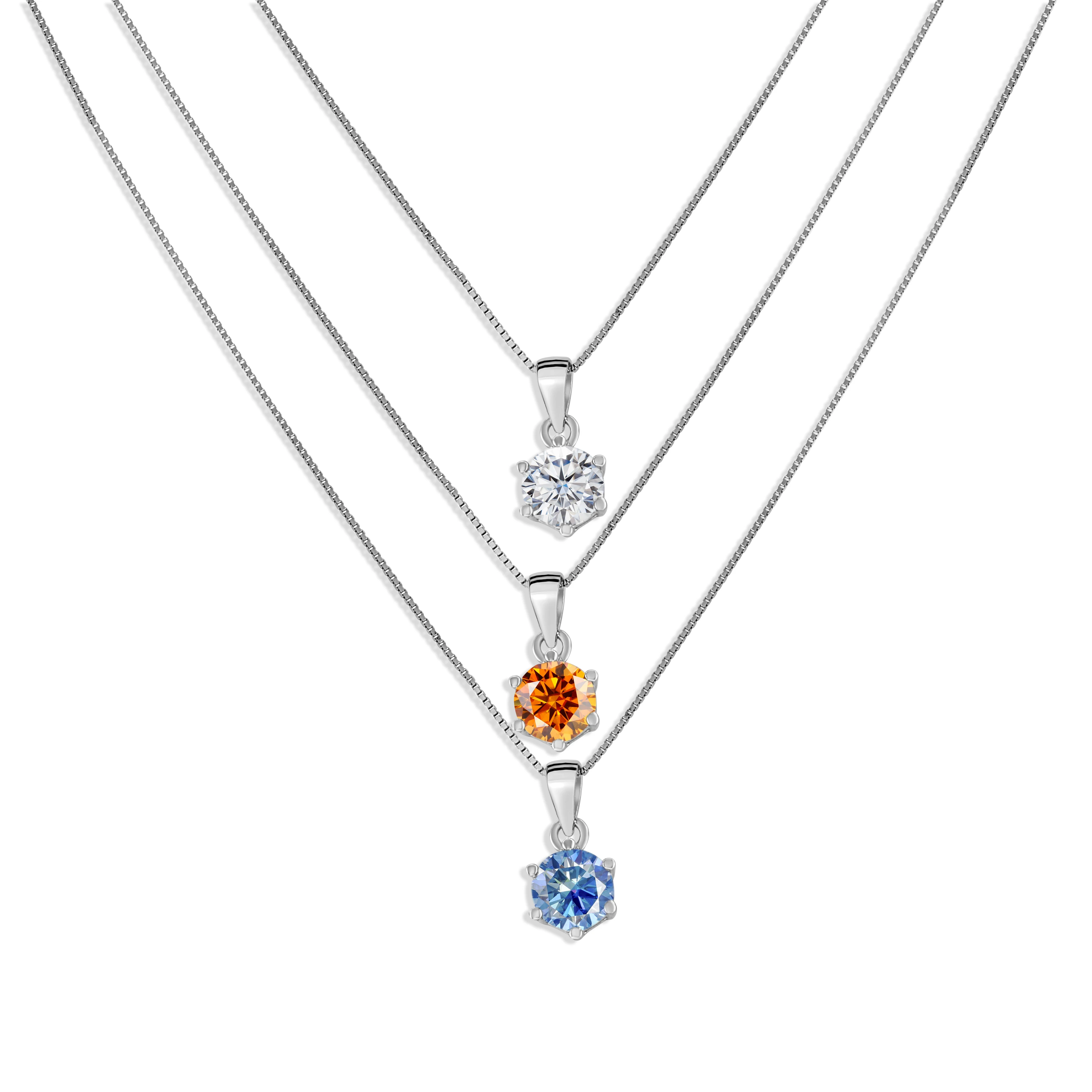 

Real D Color 1 Carat Moissanite Pendant Necklace GRA Certificate for Women Wedding Bridal 100% S925 Sterling Silver Fine Jewelry
