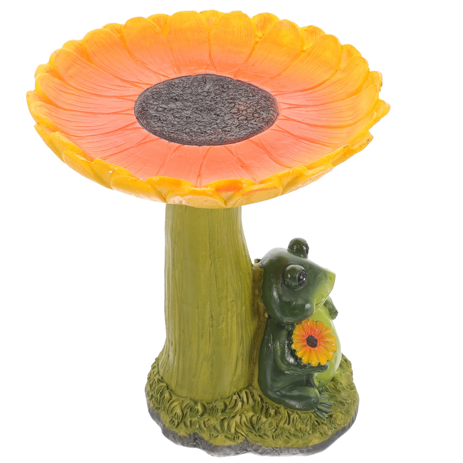 

Frog Bird Feeder Garden Decor Birdbath Flower Decoration outside Baths for Resin Ornament