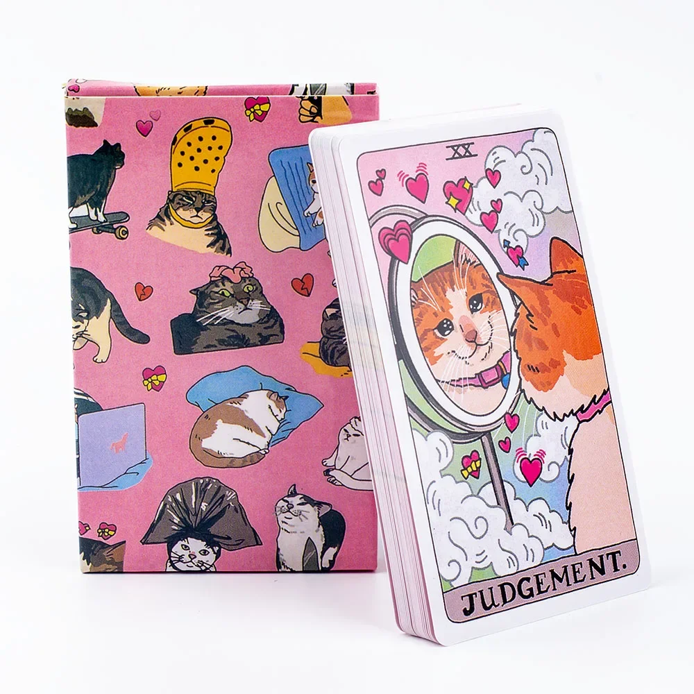 

Cat Meme Tarot Deck Funny Witchy Cat Kawaii Uwu 22 Major Arcana - Perfect for Family Gathering Divination Board Game 10.3*6CM