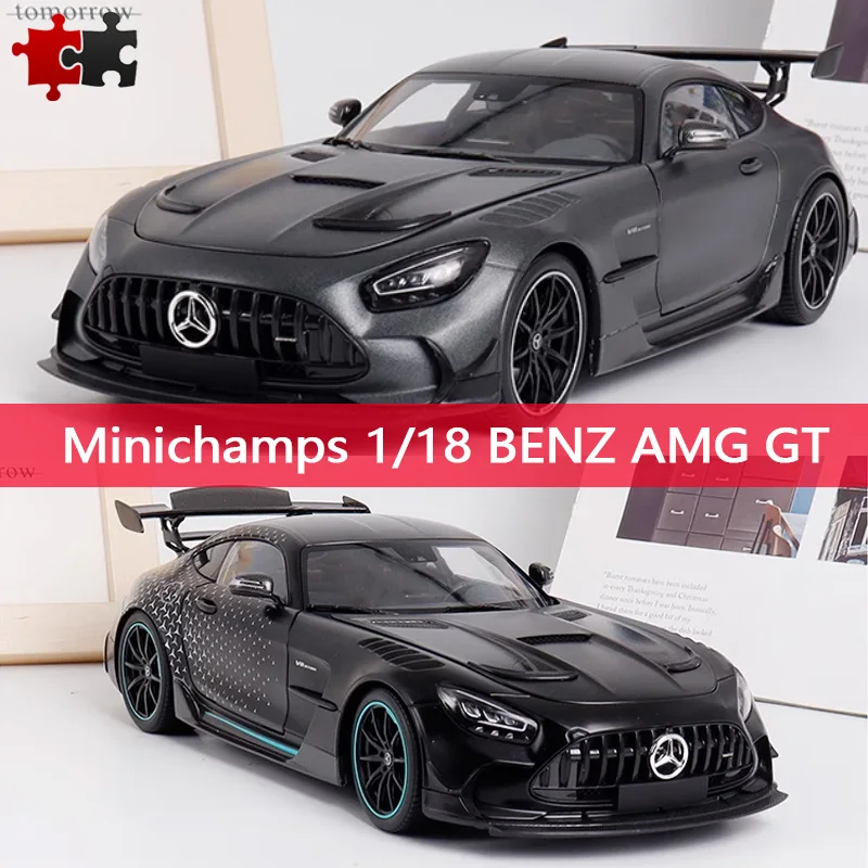 

Mercedes Benz Amg GT Black Series, литая под давлением модель автомобиля, миниchamps 1:18, имитация сплава, модель автомобиля, коллекционные предметы, украшение для спортивного автомобиля