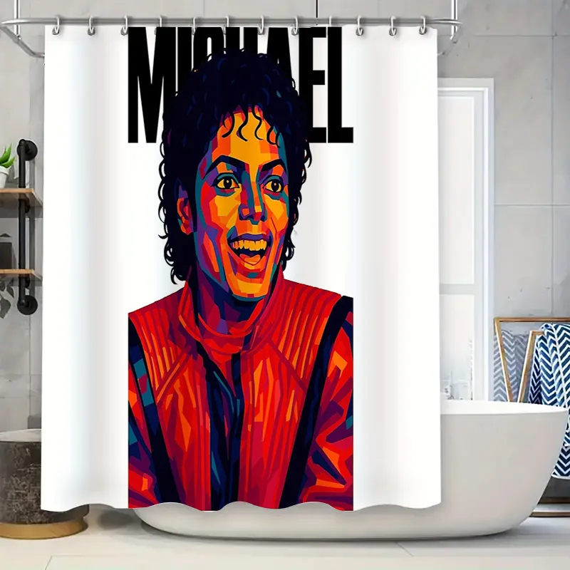 

Занавеска для душа Майкла Джексона, поп-арт, музыка, легенда, настенное искусство, декор для ванной комнаты, моющийся домашний декор, подарок для фанатов
