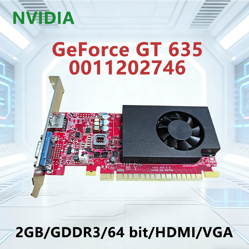 

NVIDIA GeForce GT 635 2GB GDDR3 GPU 0011202746 Graphics Card interfaceHDMI VGA for Office or gaming Desktop PC Computer