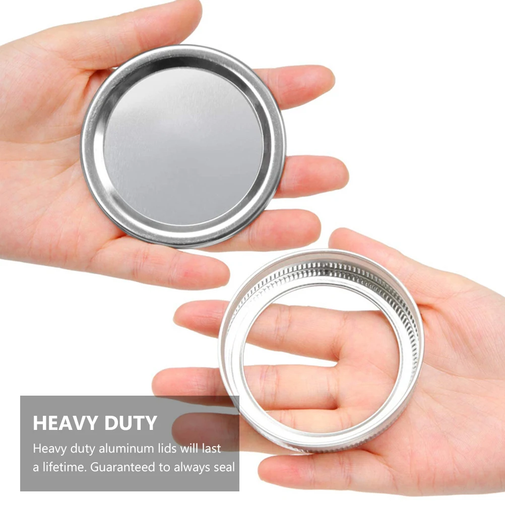 

Mason Jar Aluminum Lid Sealer Wide Mouth Storage Solid Cover Cap Heavy Duty Protective Freezer Refrigerator Dry Storage