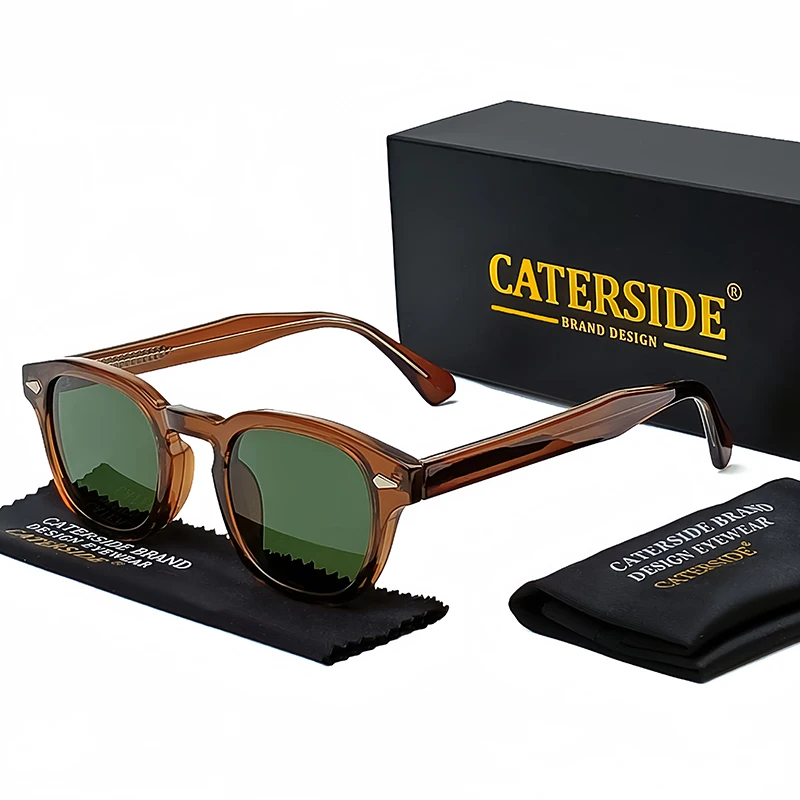 CATERSIDE Retro Männer Sonnenbrille Runde Punk Propionsäure Pin Tempel Luxus Sonnenbrille Frauen Sport Freizeit Party Brillen UV400 – Detail 9