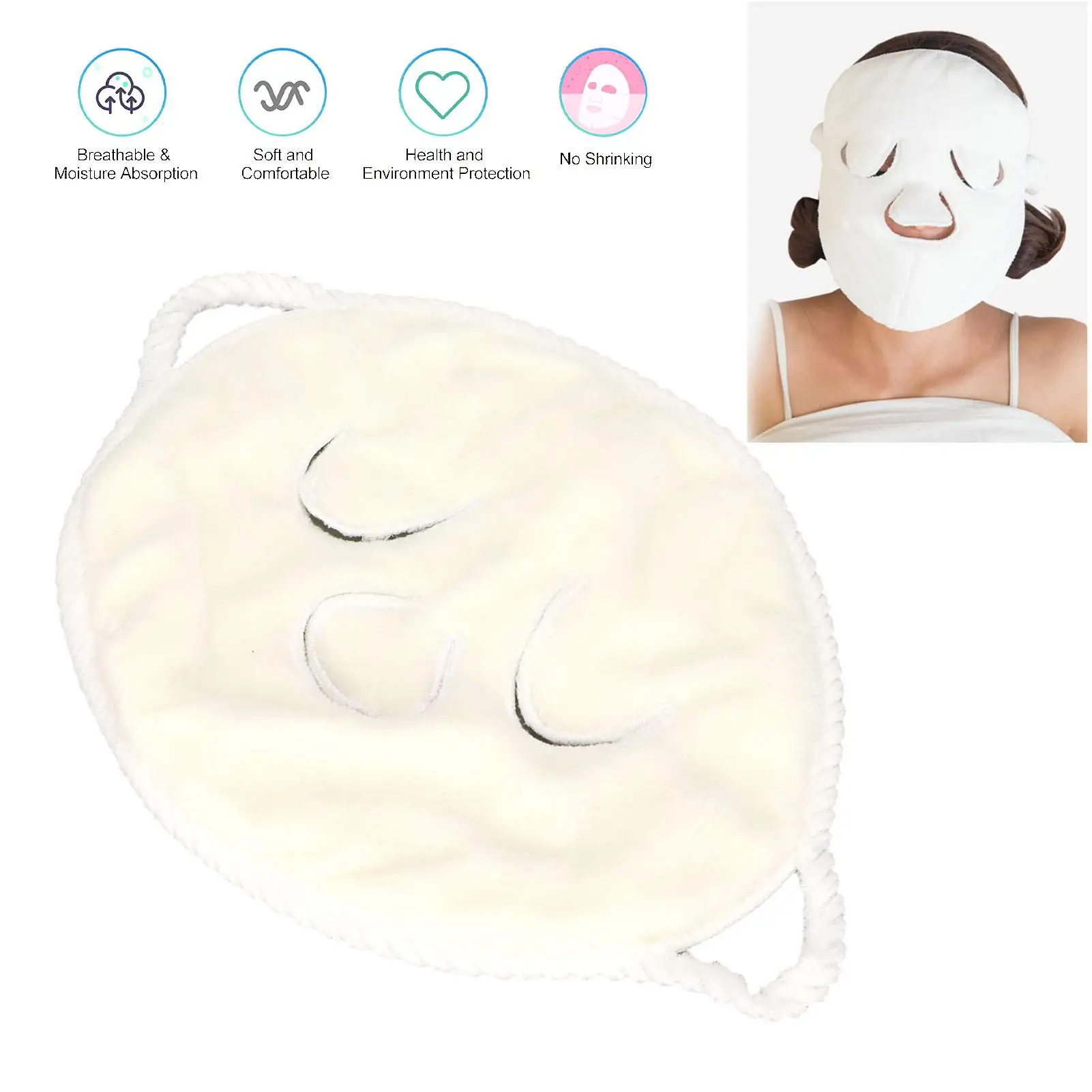 Spa Facial Towel with Ear Hanging Design - Coral Fleece Moisturizing Towel for home Use