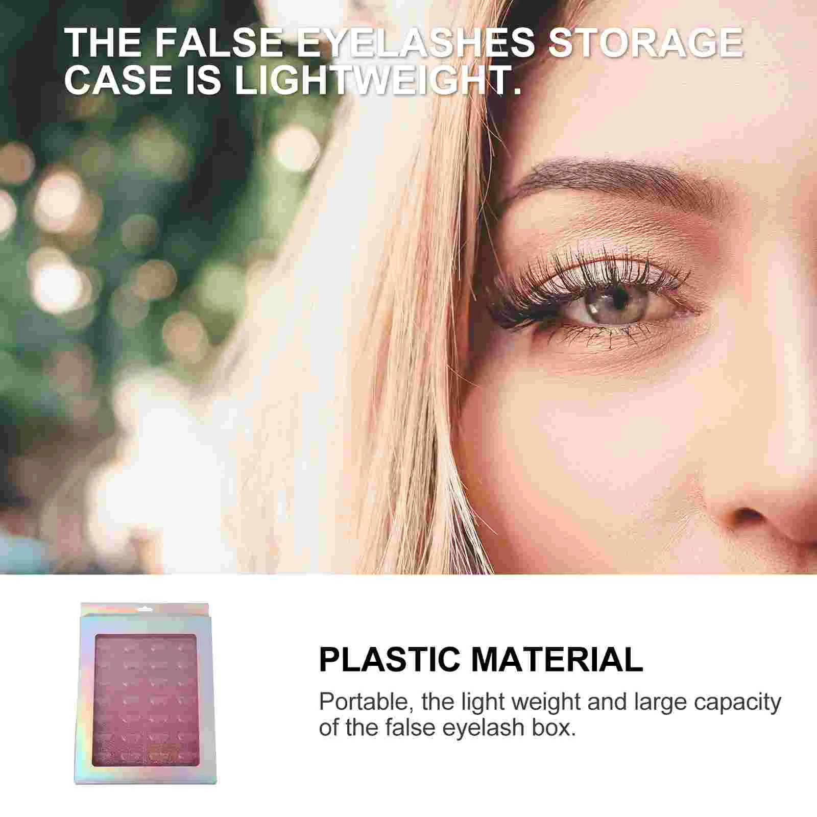 Eyelash Box False Container Makeup Accessories Fake Lashes Eyelashes Storage Holder Artificial Organizer Plastic Case