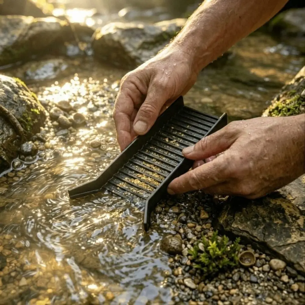 Manual Outdoor Gold Panning Sluice High-Efficiency Handheld Field Gold Sluice Box Fine Gold Capture Multi‑Level