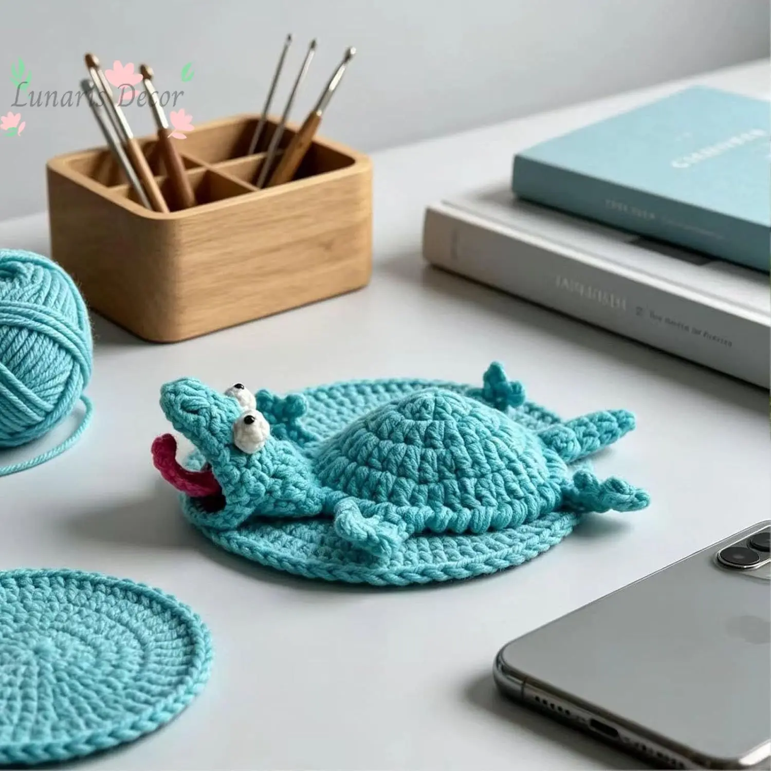 3pcscrochet lizard coasterknitting lizard fun coaster fun little lizard coaster
