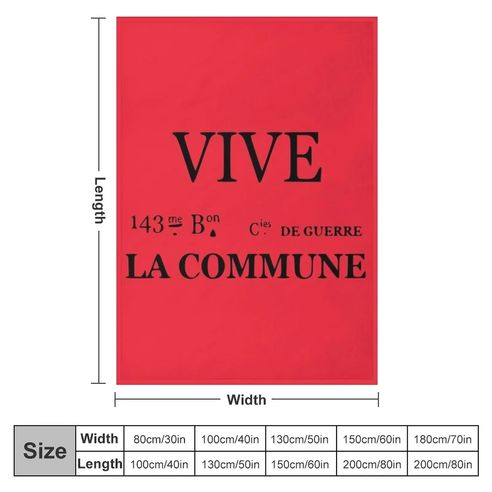 Vive la Commune Flag of the 143rd battalion of the Communal National Guards of the Paris Commune Throw Blanket Heavy Blankets