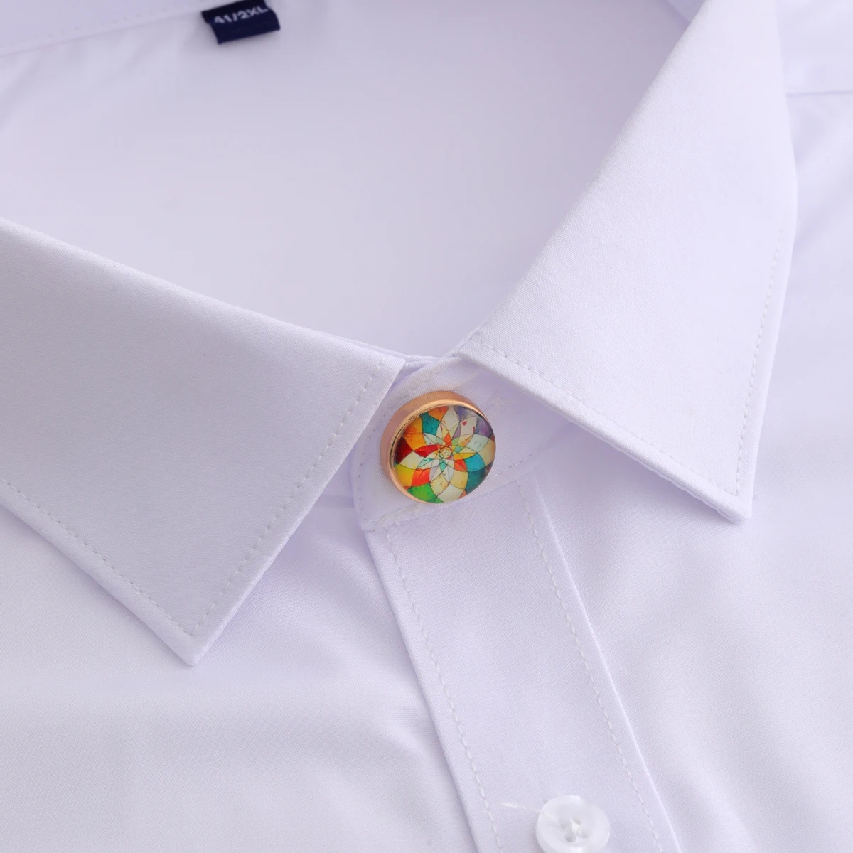 أزرار أكمام بغطاء قميص صغير بطبعة فلورا