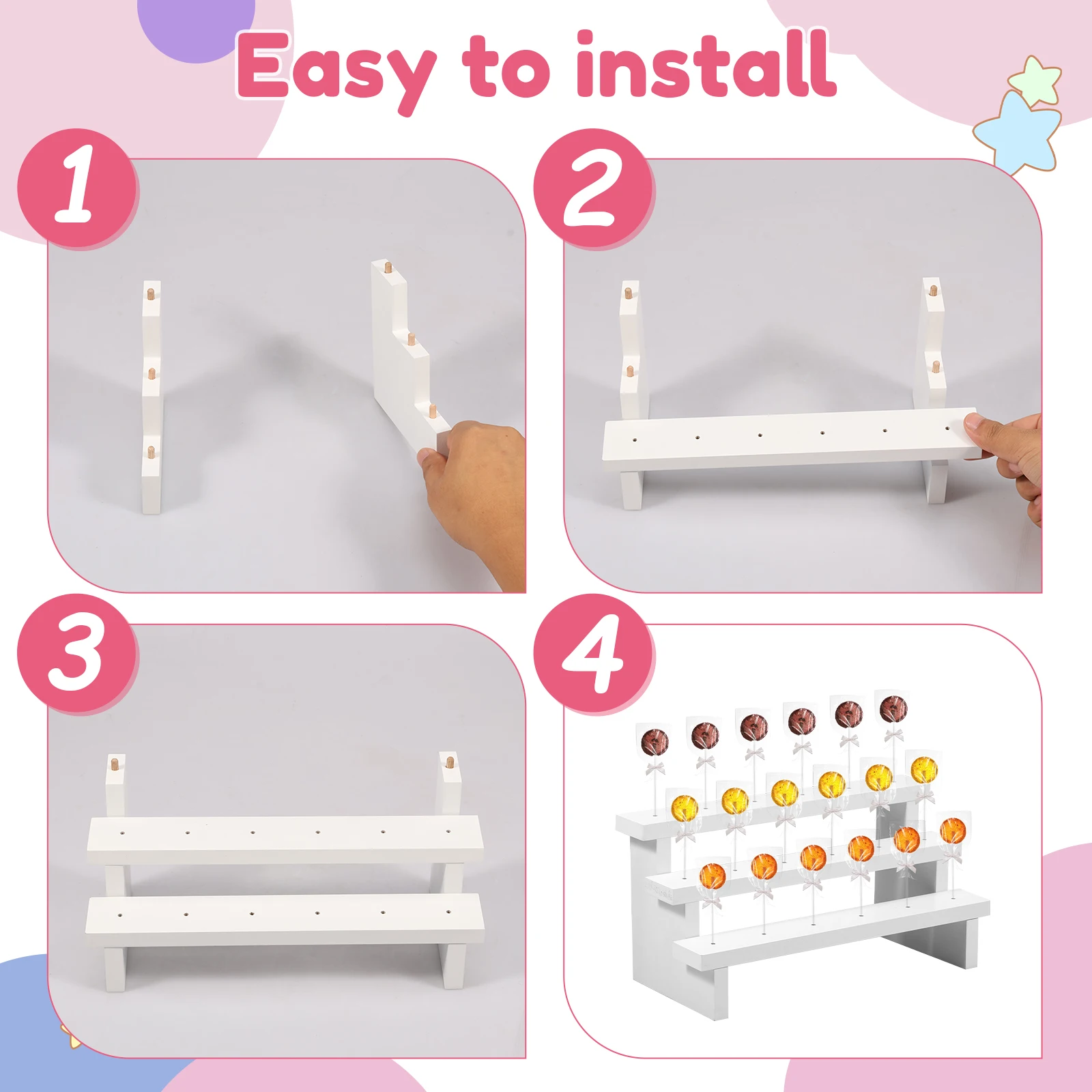 Hole Cake Pop Stand Candy Display DIY Lollipop Support Party Display Holder Kitchen Accessories Wedding Party Dessert Placement - view 4