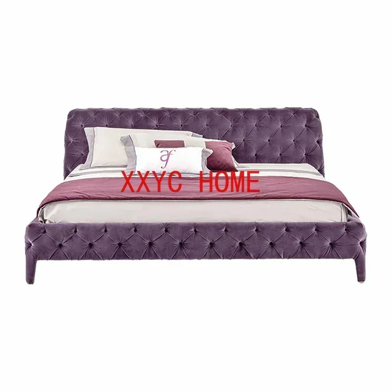 

Американская светлая роскошная спальня из массива дерева, Гонконгская дизайнерская кровать для брака знаменитостей в Интернете