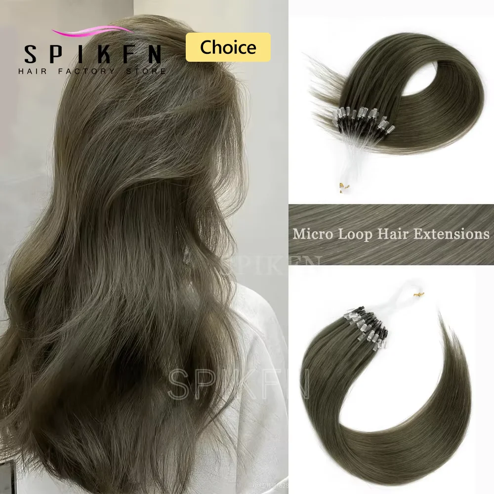 

Straight Green Micro Loop Hair Extensionsple Natural Micro Ring Link Hair Loop Ring Human Hair Extension For Cosplay