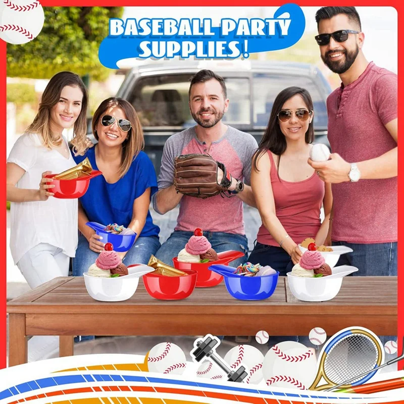 Nuovo-casco da Baseball gelato Snack Bowl 8 Oz Mini berretto da Baseball ciotole casco per bambini Chip Bowl gelato Sundae caschi 8 Pack