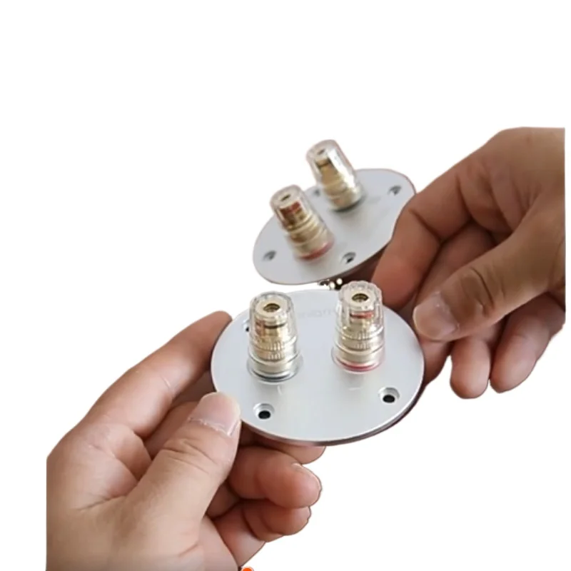

2-position round all-brass terminal speaker junction box speaker wire terminal board 75mm aluminum speaker junction box