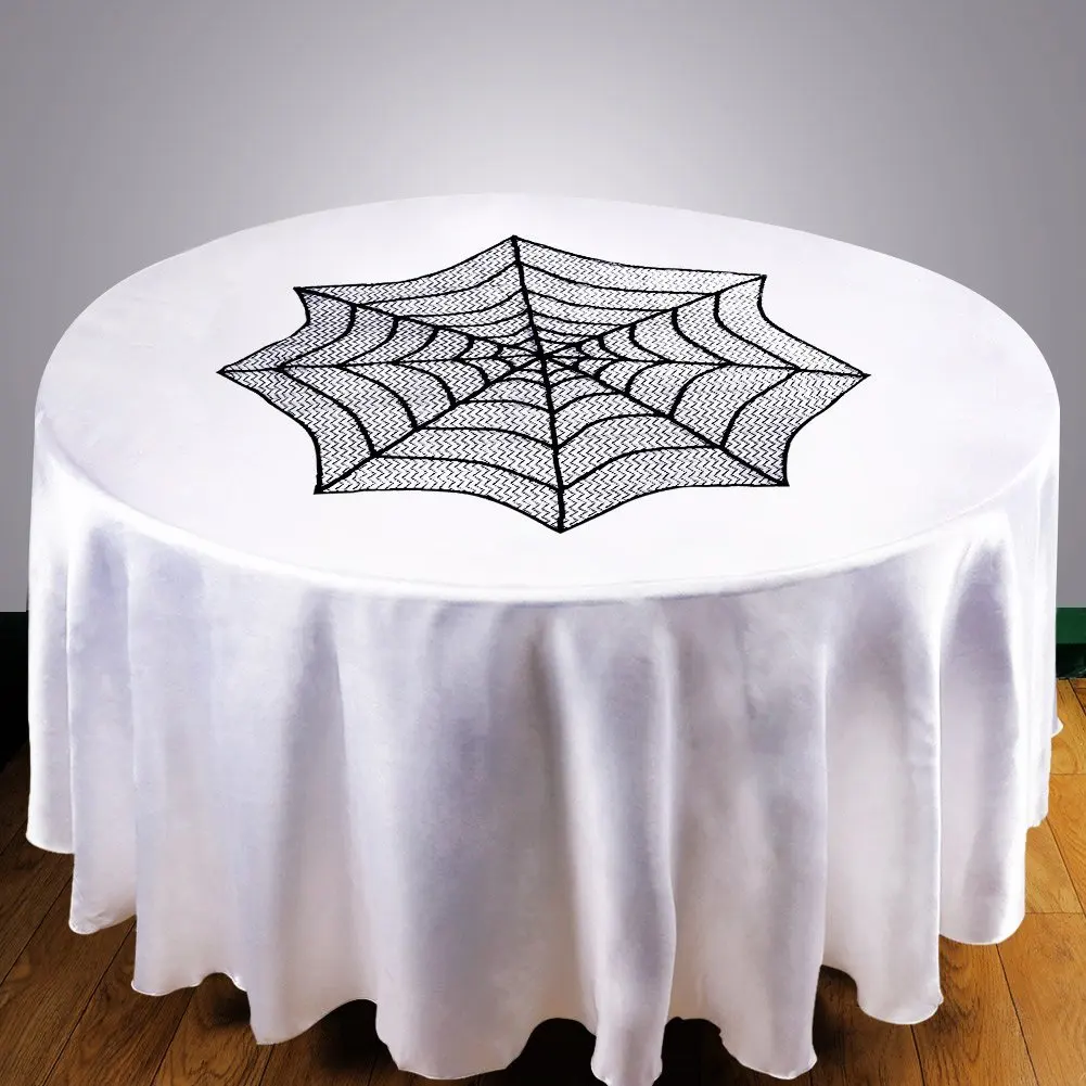 Halloween Placemat Spider Web Placemat Black Lace Placemat Round