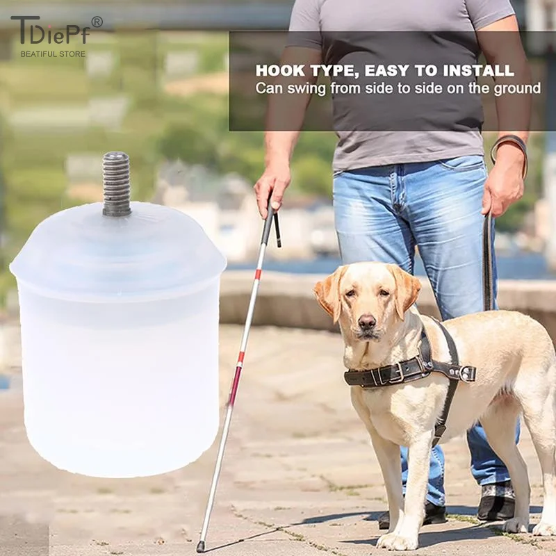 1Pcs White Blind Walking Stick Protection Head Adjustable Rolling Cane Tip Ergonomic Handle Wear Resistant Stability For Daily