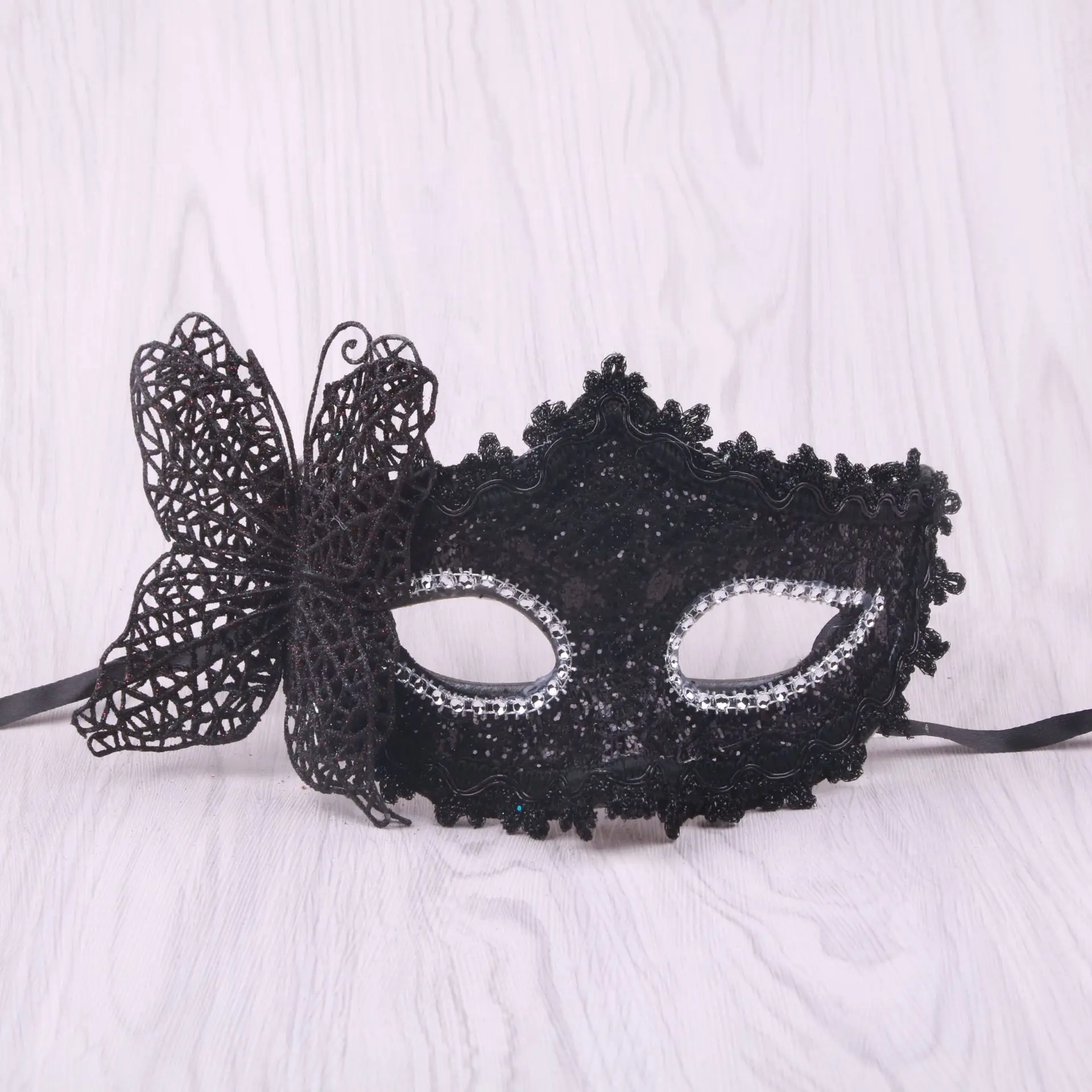 Popular boate festa dança princesa chapéu requintado máscara de borboleta lado flor chapéu pena renda decoração