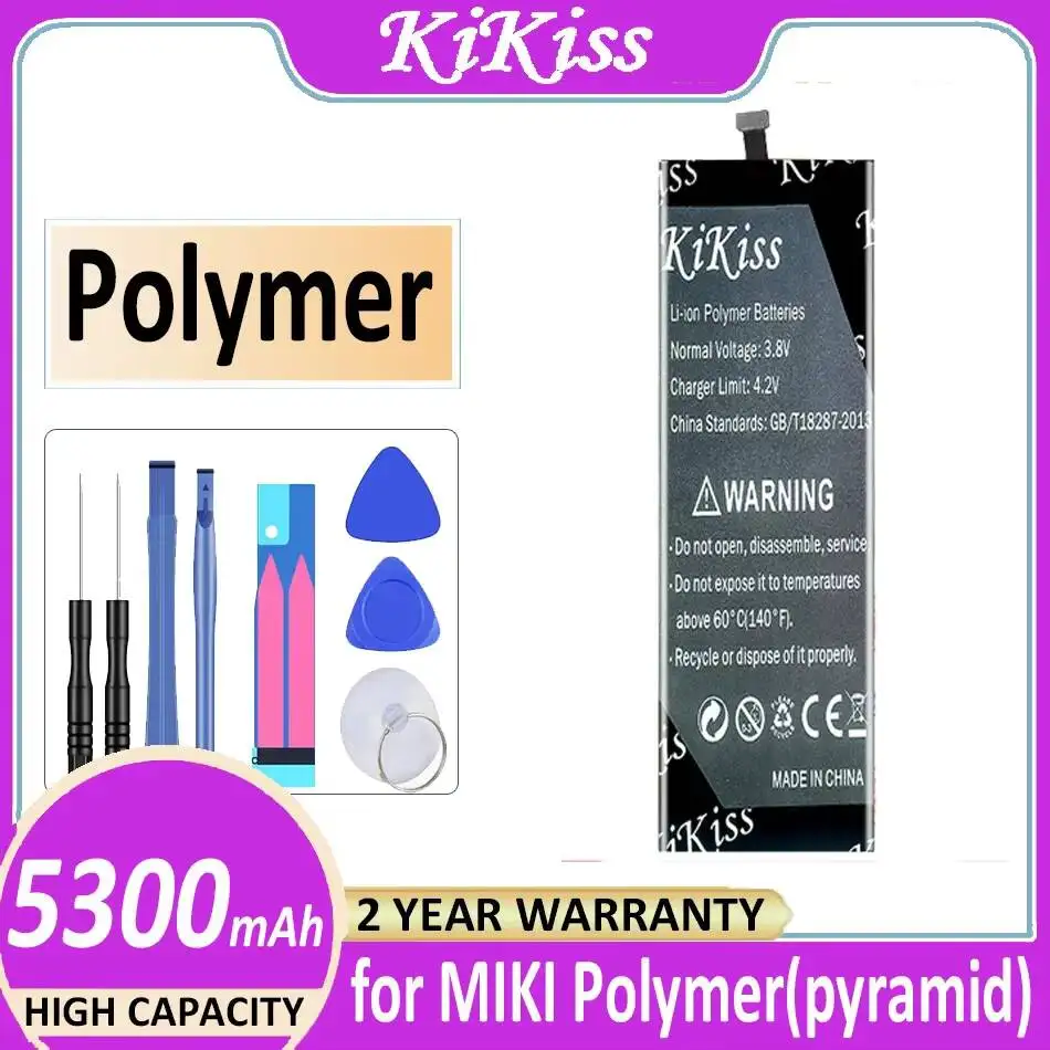 

Надежная батарея для мобильного телефона Miki Polymer Pyramid, 5300 мАч