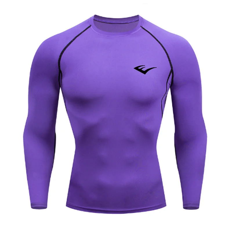 Herren Rundhals Schnelltrocknend Langarm Kompressions-Sportshirt Fitness Enganliegendes T-Shirt Laufshirt Casual Frühling Und Herbst – Detail 16