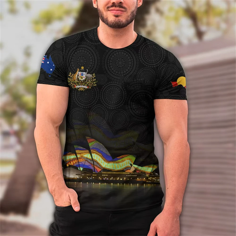 ملابس للرجال أستراليا الجرافيك تي شيرت الصيف الرجال تي شيرت قصير الأكمام تي شيرت للطفل تيز بلايز المتضخم تي شيرت عادية #2
