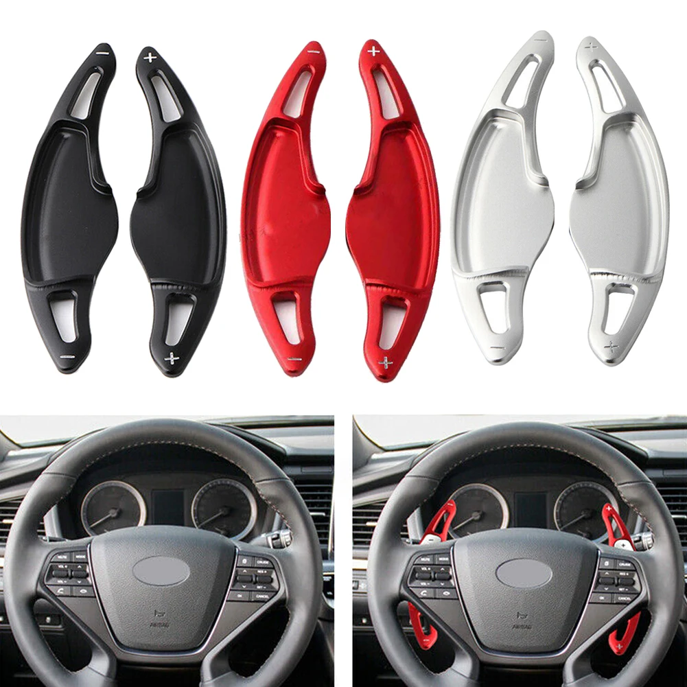 2Pcs Aluminum Car Steering Wheel Gear Shifters Paddle Shift Extension For Hyundai Sonata 9 2016 2017 2018 2019