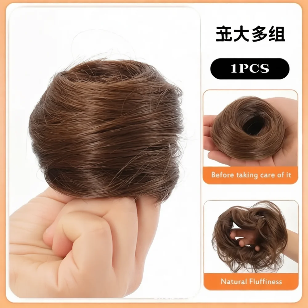 Updo Hairpiece Synthetic Bun Extension Soft Scrunchie Messy Straight Wrap Hair For Fashion Styling Natural Looking Volume