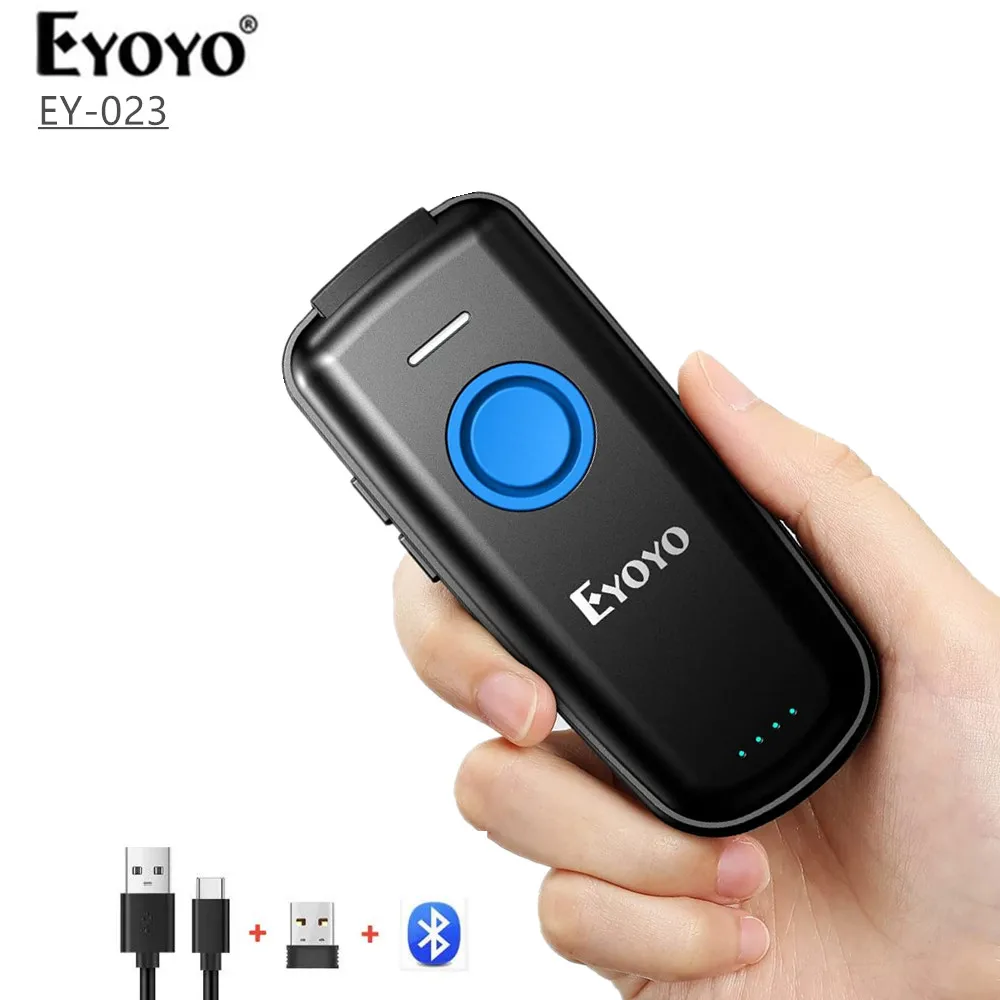 EYOYO EY-023 Mali Vonalkód Vizsgáló 1D/2D 2.4G Szikratávirát sáv kód Fürkésző android IOS Windows Bluetooth Vizsgáló CCD Lézer Óraadó