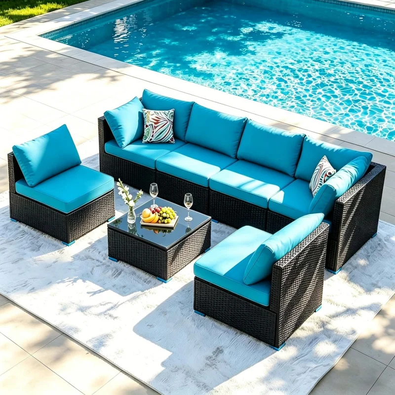 

2026：Piece Sofas Waterproof Cover, Outdoor Patio Furniture Set with Coffee Table, Sectional Couch Sofa