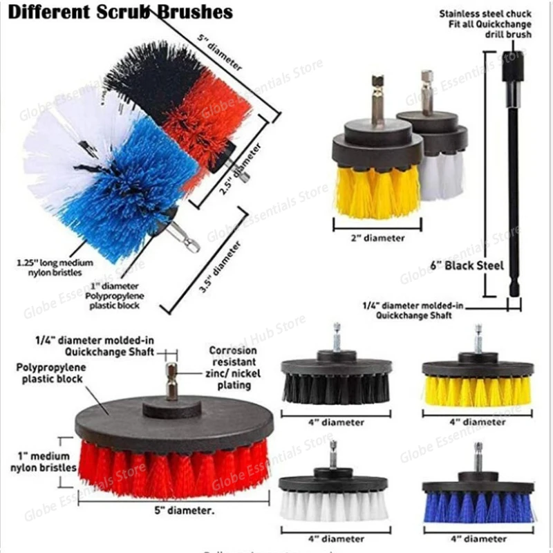 31pc Multipurpose Car Cleaning Brush Set Electric Drill Attachment Tool Power Brush Car Polisher Detailing Brush Kit