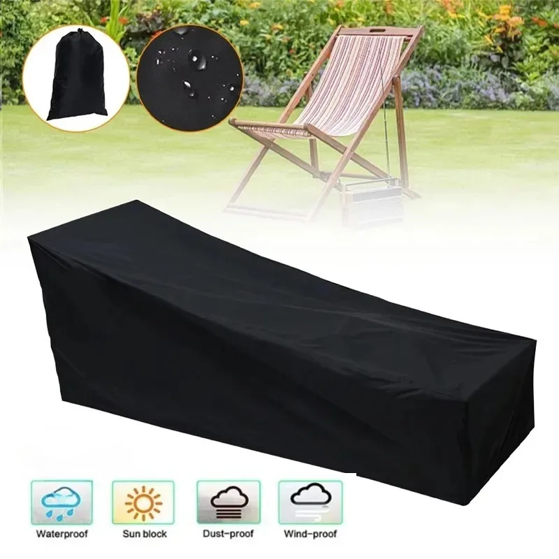 

Heavy Duty 210D&420D Sunbed Cover Waterproof PU Coated Outdoor Lounge Chair Protector for Garden Patio Furniture All Season Use