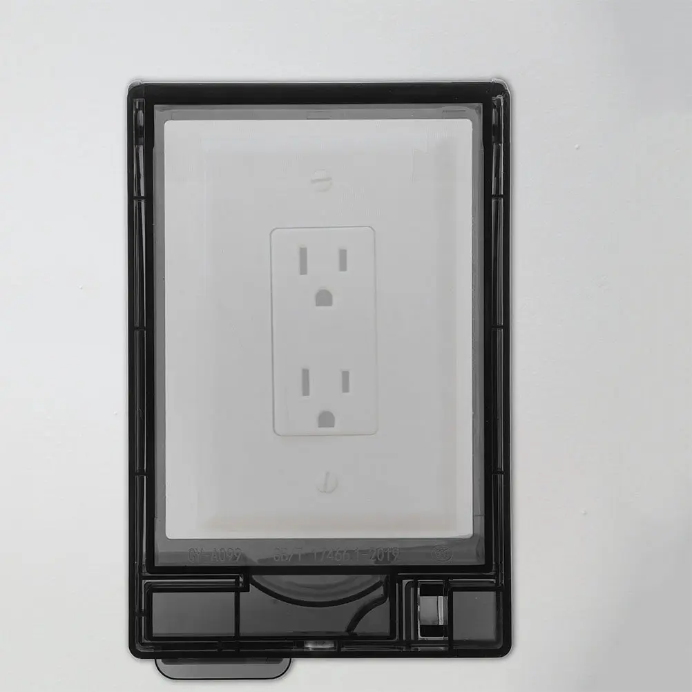 2Pcs Waterproof Socket Cover 86 Type Raised Enlarged Black Electrical Flip Protector Splashproof Outdoor Socket Protector Box