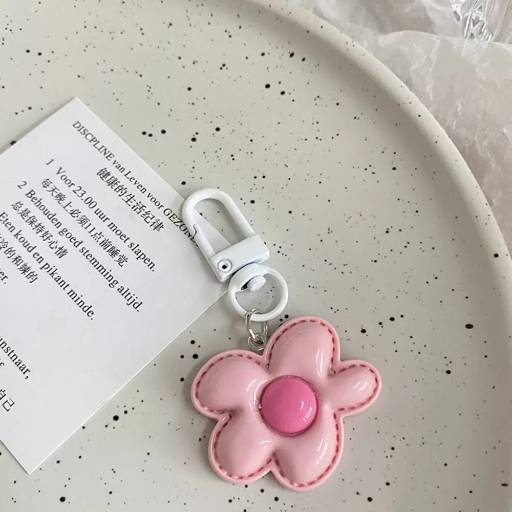 Fashion Korean Style Flower Keychain Mini Kawaii Resin Floral Keyring Cute Colorful Bloom Pendant Earphone Case