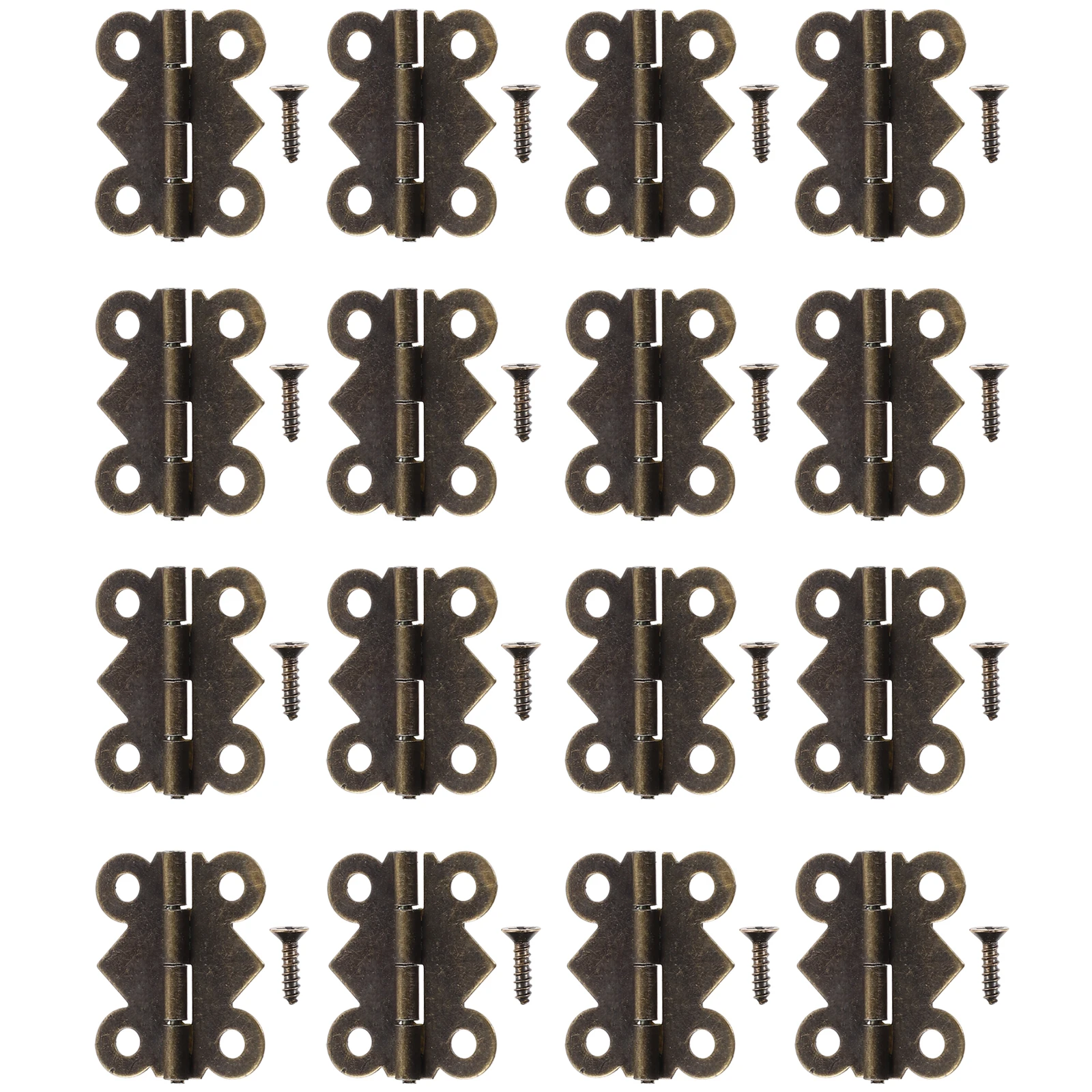 

48Pcs Furniture Hinges Retro Style Mini Hinges with Screws Included Easy Install for Door Cabinet Drawer Long-Lasting Strength