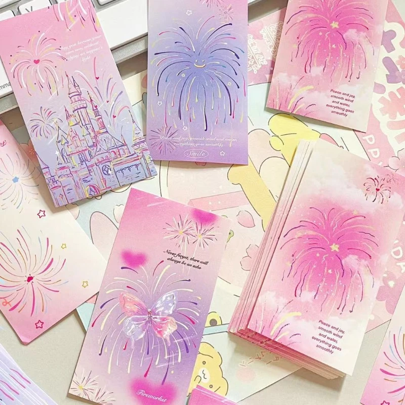 New Year Firework Sealing Stickers Dreamy Butterfly Kawaii Scrapbooking Seal Aesthetic Floral Decal for Card Making Journaling