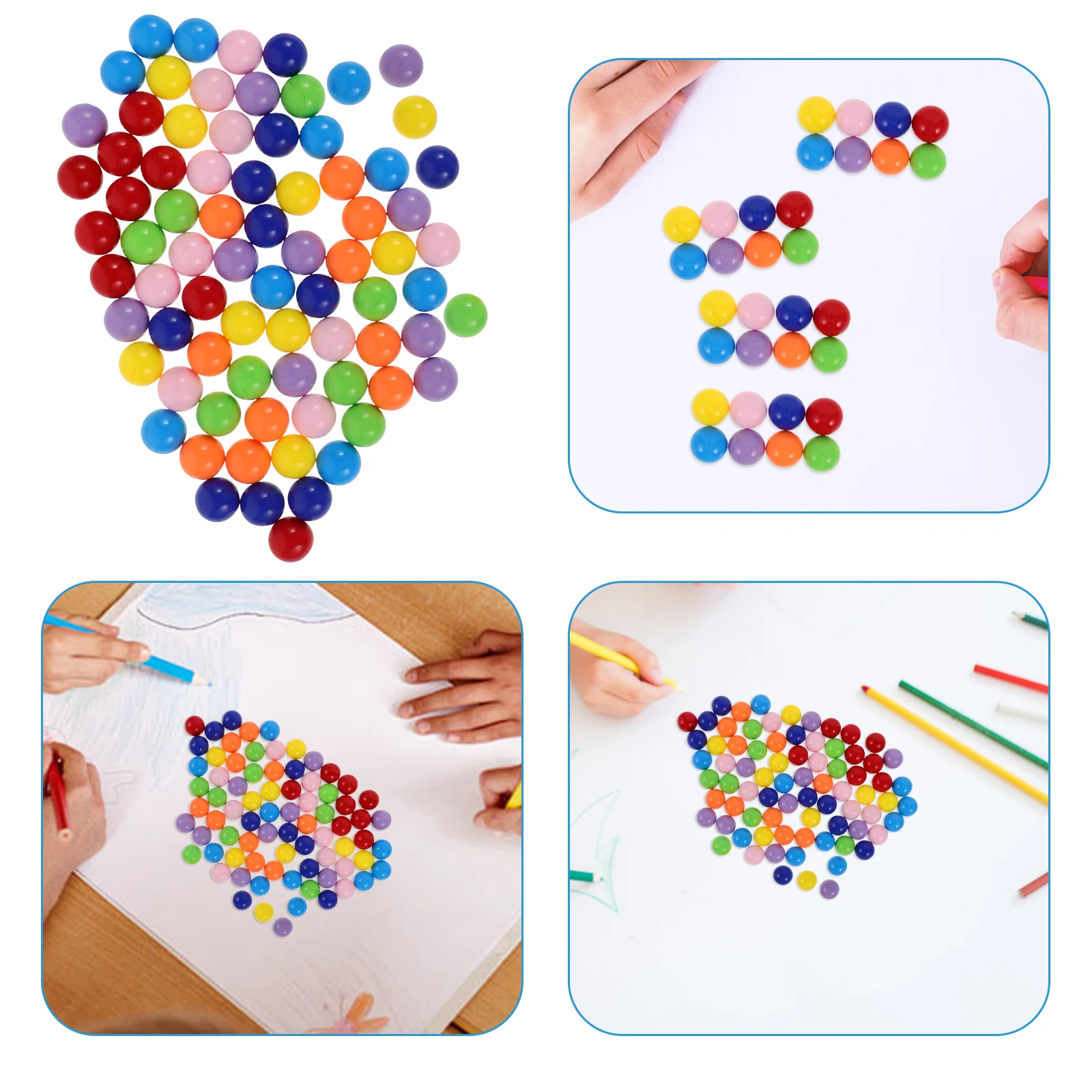 

80pcs Marble Teaching Aids Colorful Game Beads Educational Logic Development Toy Hand Eye Coordination Family Bonding for Kids