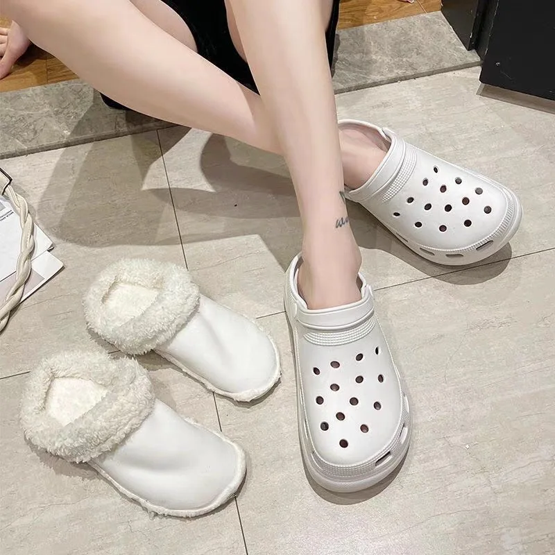 Winter Warm Plush Lining Shoe Cover Thicken Insoles Detachable Liner Soft Fur Insoles For Slipper Washable Hole Shoe Accessories