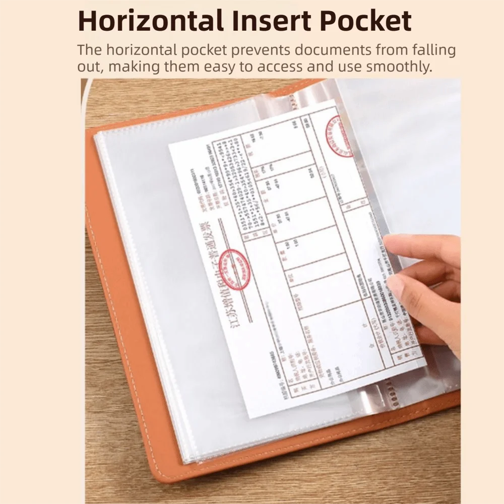 PU Leather Money Savings Challenge Binder Solid Color Clear View Budget Bill Organizer Double-sided Card Slot Save Money