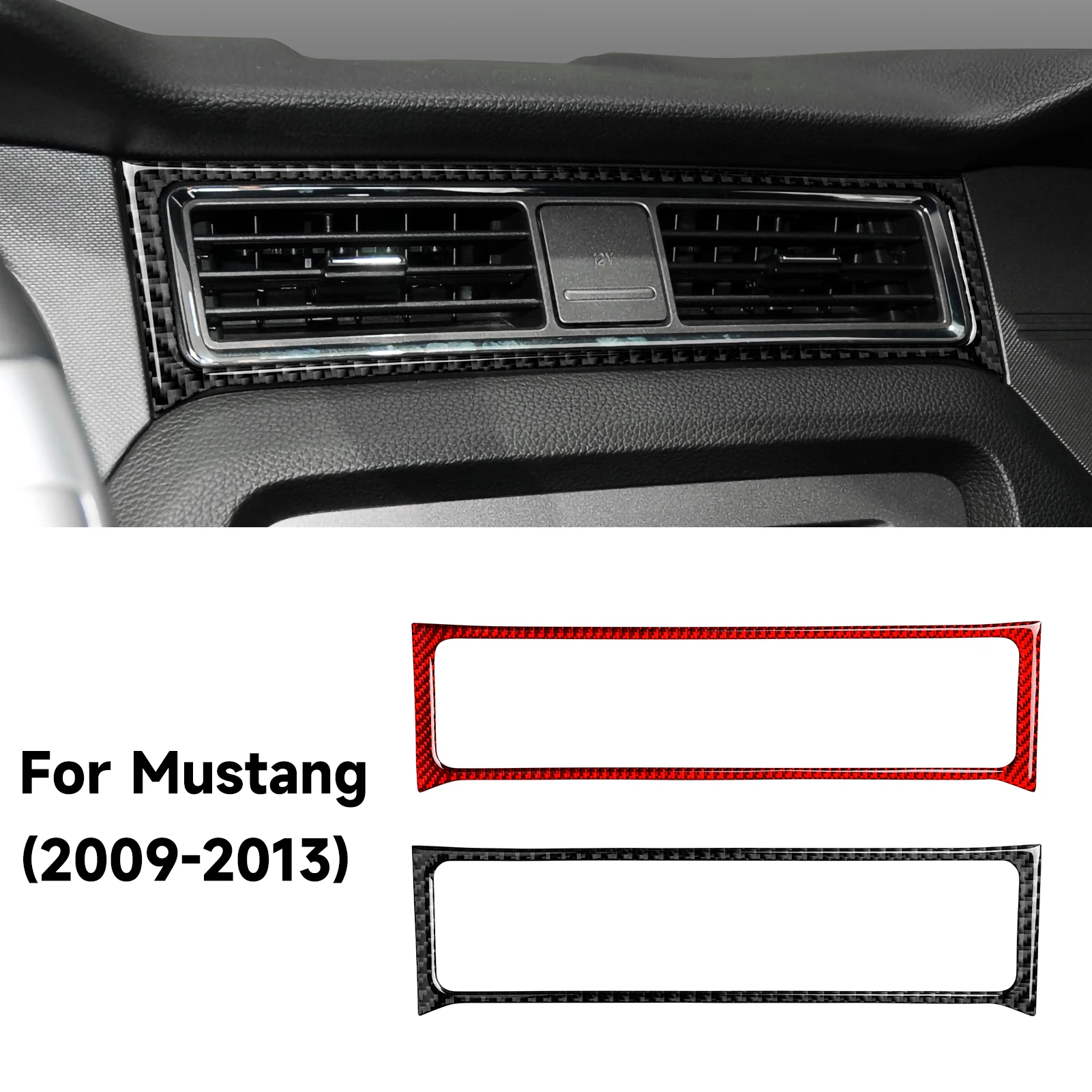 

For Ford Mustang GT Shelby (2010-2014) Carbon Fiber Interior Sticker Car Center Console Air Outlet Panel Cover Trim Accessories