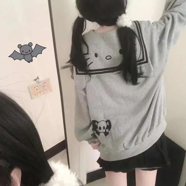 

Аниме пальто Pochacco Hello Kitty кардиган с капюшоном утепленная куртка на молнии с капюшоном Kawaii хлопок весна осень свободная студентка для мальчиков и девочек