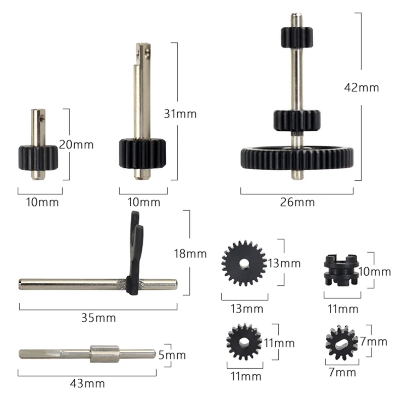 Aço Gearbox Transmissão Gear Set, Fit para LDRC LD-P06, LD P06 Unimog, 1/12 RC Truck, Peças de atualização do carro, Acessórios